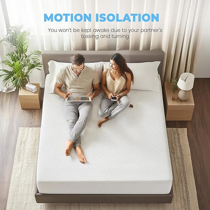 Neo Sleep 8 Inch Cal King Cooling Gel Memory Foam Mattress Medium Firm CertiPUR-US Certified Foam, Mattress in a Box Enhanced Pressure Relief Removable Soft Cover No Fiberglass (California King, 8 in)