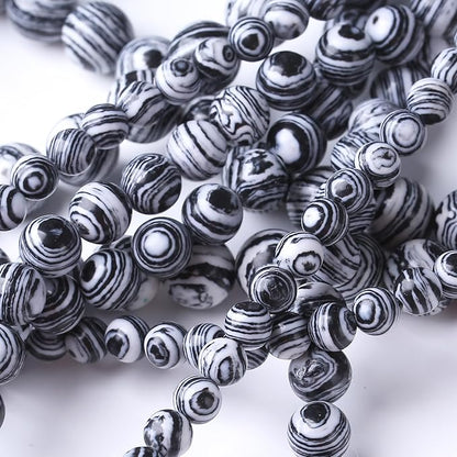 Black Peacock Turquoise Stone Beads Gemstone Round Crystal Energy Jade Beads Stone Beads for Jewelry Making DIY Bracelet Necklace Jewelry Making 1 Strand 15.5inch 4MM