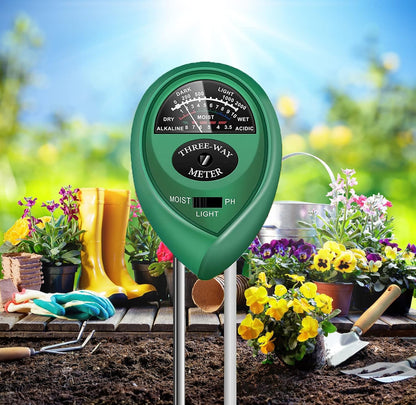 Soil Moisture Meter, Accurate Soil Moisture/PH/Light Meter Plant Soil Test Kit Indoor Outdoor Use, No Battery Needed Easy to Read Hygrometer Moisture Sensor Water Meter for Plants Lawn Farm Garden