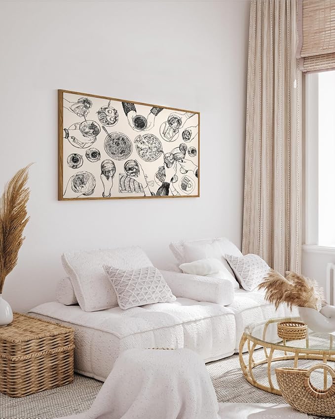 InSimSea Framed Wall Art for Living Room Abstract Modern Dining Room Canvas Art Wall Decor Rustic Artwork Farmhouse Oil Painting Pictures Prints Kitchen Decor Gallery Boho Vintage Decor Office 16x24In