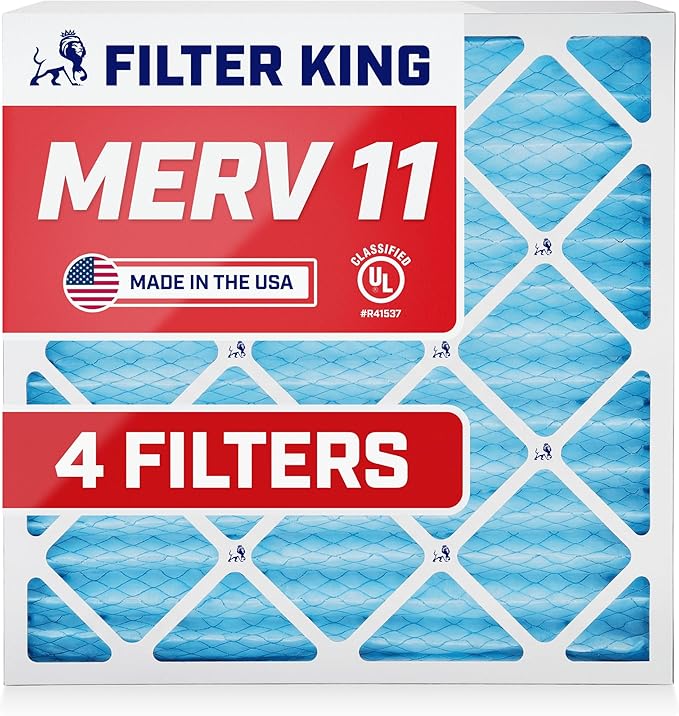 Filter King 18x36x1 Air Filter | 4-PACK | MERV 11 HVAC Pleated A/C Furnace Filters | MADE IN USA | Actual Size: 17.5 x 35.5 x .75"