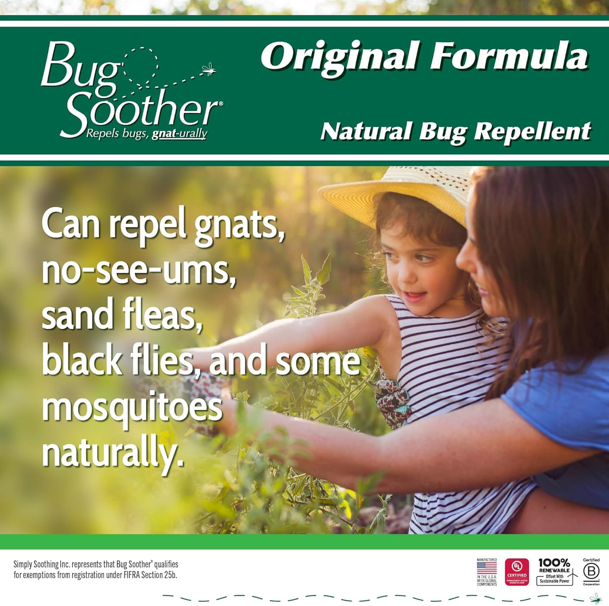 Bug Soother Spray (3, 4oz) - Natural Mosquito, Gnat & Insect Deterrent & Repellent with Essential Oils - 100% DEET-Free Safe for Adults, Babies, Pets, & Environment - Made in USA - Includes 1 oz