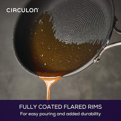Circulon C1 Series Clad Stainless Steel with ScratchDefense Technology Cookware Nonstick Induction Frying Pans/Skillets, Metal Utensil Safe, 8.5 Inch and 10 Inch, Polished Stainless Steel