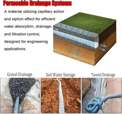 Commercial French Drain Pipe for Water Drainage, Construction Site/Sports Field Perforated Pipes & Weeping Tile, Dia 2in 3.9in 5.9in Wide Underground Drainage Systems(Dia10cm/3.9in,Long 20m/65.6ft)