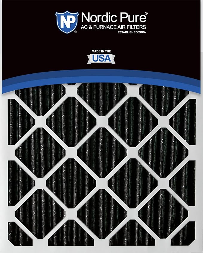 Nordic Pure 18x24x1 (Actual Size: 17 1/2 x 23 1/2 x 3/4) Furnace Air Filters MERV 8 Pleated Plus Carbon 2 Pack