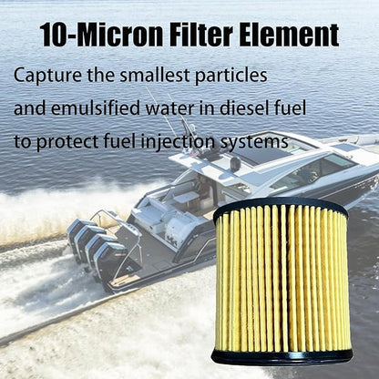 iFJF R12H (R12T Upgrade) Fuel Water Separator Filter Element 10 Micron Only Replacement for Our Own R12H Assembly for Marine or Automotive Replaces S3240 120AT NPT ZG1/4-19