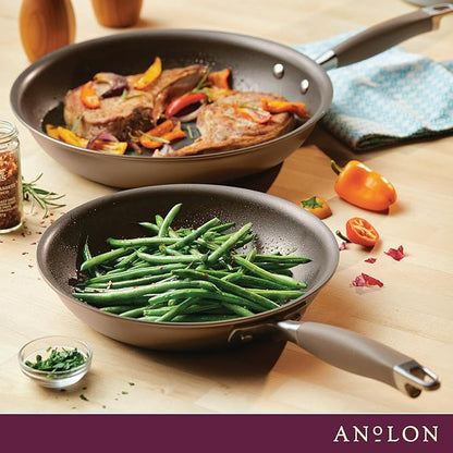 Anolon Advanced Home Hard-Anodized Nonstick Skillets (2 Piece Set- 10.25-Inch & 12.75-Inch, Bronze)