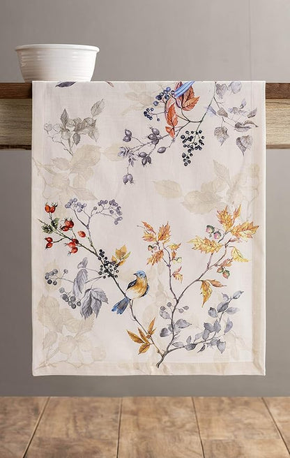 Maison d' Hermine Table Runner 100% Cotton Single Layer Table Runners 72 inches Long for Thanksgiving Christmas Decorations Home Kitchen Dining Party Wedding (Equinoxe - Beige, 14.5" x 72")