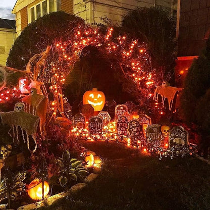 JMEXSUSS 500 LED Halloween Lights Outdoor, 163FT 8 Modes Orange Halloween Light Indoor Clear Wire, Outdoor Waterproof Thanksgiving Lights Plug in for Fall Room Porch Christmas