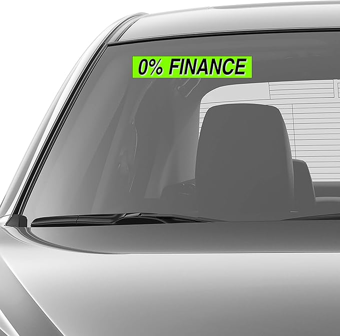 Ez-line Vinyl Windshield Stickers 3 Dozen 15 Inch Chartreuse Slogan Dealership Pro Pack for Car Lots (EZ115-Pack9)