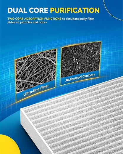 PHILTOP Cabin Air Filter w/Activated Carbon, Compatible with CF11854 Nissan Rogue 2014-2020, Rogue Sport 2017-2022, Carbon Filter Up Dust Pollen Odor, Pack of 2