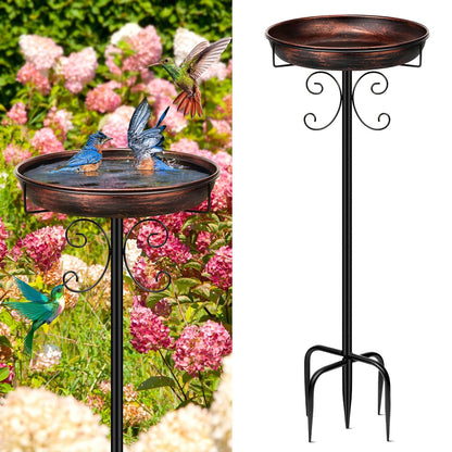 Daoeny 35In Metal Bird Bath for Outside, Vintage Freestanding Birdbaths & Birdfeeder, Bird Baths Feeder Bowl for Outdoors Garden Patio Yard Lawn Decor, Upgraded 5-Pronged Base (Antique Bronze)