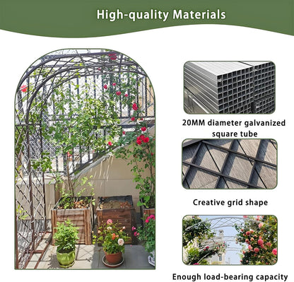 Heavy Duty Garden Arch Trellis, Wide Outdoor Metal Arbor Trellis Arch for Climbing Plants, Sturdy Garden Arbors for Wedding, Ceremony, Party, Lawn Décor White 102.4''*15.7''*90.6''