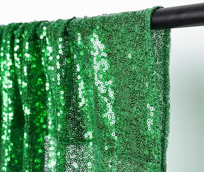 Eternal Beauty Green Sequin Backdrop, 8x10 Ft Glitter Background Curtains for Christmas Shimmer Photography Party Wedding Birthday Back Drop Decor