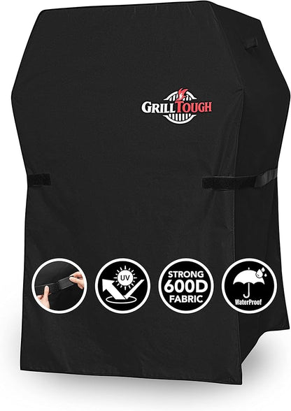 Heavy Duty BBQ Grill Cover for Outdoor Grill, 30 Inch – Waterproof, Weather Resistant, UV & Fade Resistant with Adjustable Straps – Gas Grill Cover for Weber, Genesis, Charbroil, etc. Black
