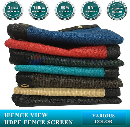 Ifenceview 6'x3' to 6'x50' Brown Shade Cloth/Fence Privacy Screen Fabric Mesh Net for Construction Site, Yard, Driveway, Garden, Railing, Canopy, Awning 160 GSM UV Protection (6' x 40')