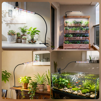 Sonamindary LED Grow Lights for Indoor Plants, Clip-On Clamp, Single Head