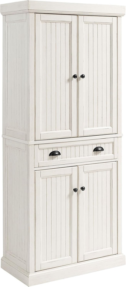 Crosley Furniture Seaside Kitchen Storage Bundle - Pantry Cabinet and Hall Tree Bench
