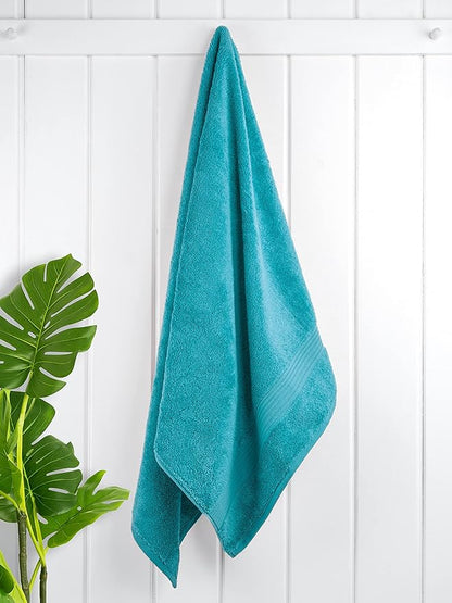 Cotton Paradise 4 Piece Turkish Bath Towels for Bathroom, 100% Cotton Extra Large Soft Plush Towels Bathroom Set, Aqua Blue