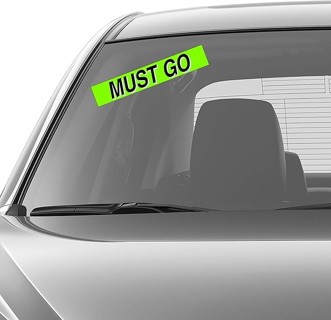Ez-line Vinyl Windshield Stickers 3 Dozen 15 Inch Chartreuse Slogan Dealership Pro Pack for Car Lots (EZ115-Pack6)