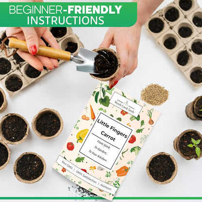 Woods Creek Seeds: Little Fingers Carrot Seeds for Planting - Over 2,800 Heirloom Carrot Seed Pack - Non-GMO Carrots Seeds for Planting Outdoors or Indoors - Beginner Friendly Vegetable Gardening