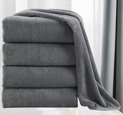 MINCHI 4 Piece Oversize Bath Towels Set, Ultra Soft Absorbent Bathroom Towel for Home and Hotel Shower Towel Oversized Bath Sheet, 35x70 Large Bath Towels 600 GSM, Dark Gray