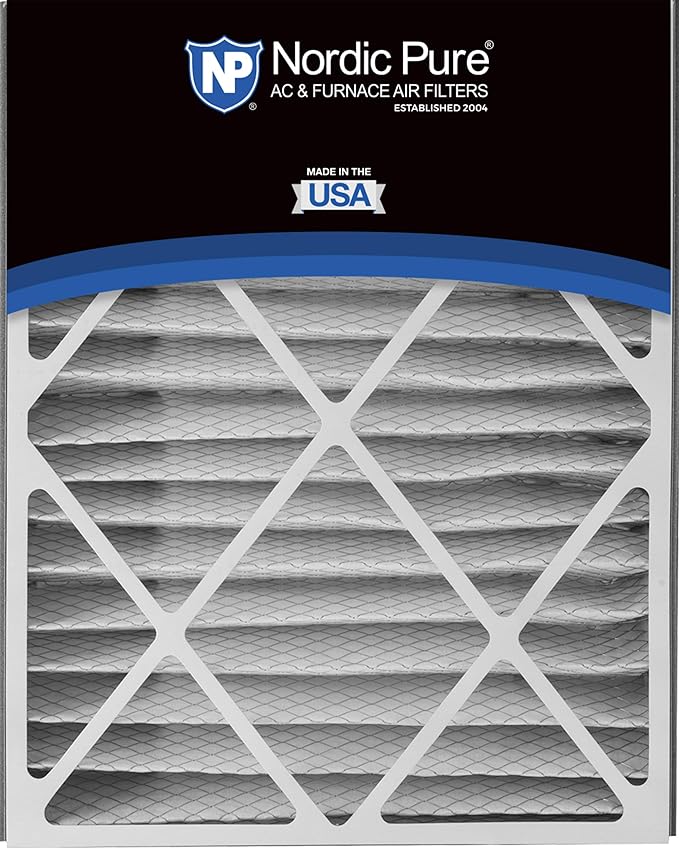 Nordic Pure 20x25x5 (Actual Size: 19 3/4 x 24 1/4 x 4 7/8) Air Bear Replacement 255649-102 MERV 10 Air Filters 2 Pack
