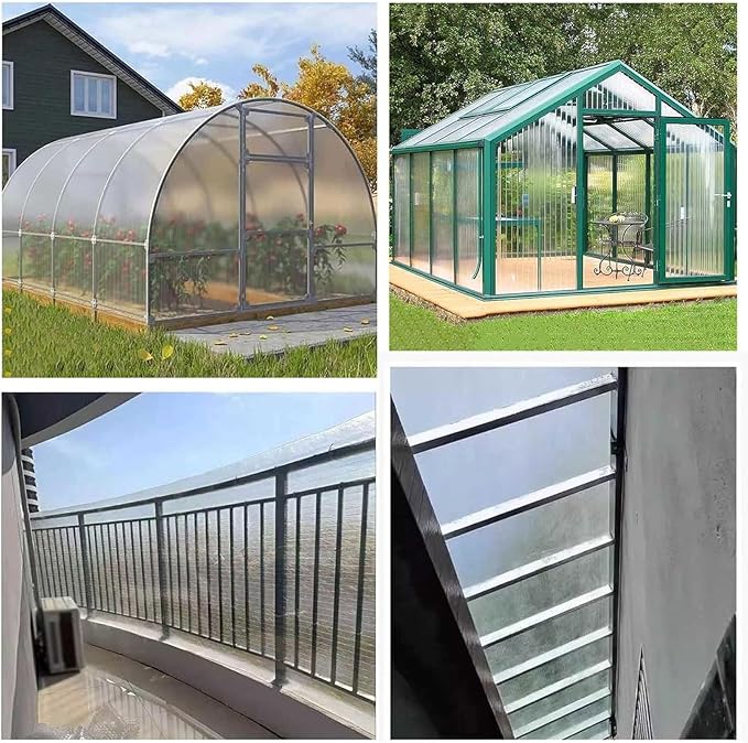 Glass Roof Pergola Polycarbonate Roofing Roll Polycarbonate Panels for Sunrooms, Open-Air Gardens, Greenhouses, Agricultural Use, Sheds(0.6x2m)