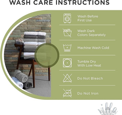 100% Cotton Hand Towel Set of 4, (16 x 28 inches) Sustainable, Soft, Highly Absorbent, Quick Drying, Combed Cotton Hand Towels Pack of 4 Ideal for Hotels, Spa, Bathroom, Dorm, Sage