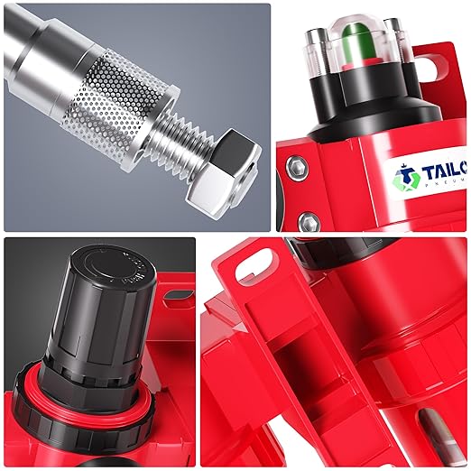 TAILONZ PNEUMATIC 0-150PSI 1/4 Inch NPT Aluminum Alloy Industrial Grade Three Stage Air Drying System, Particulate Filter, Coalescing Filter, Desiccant Dryer and Air Regulator (Manual Drainage)