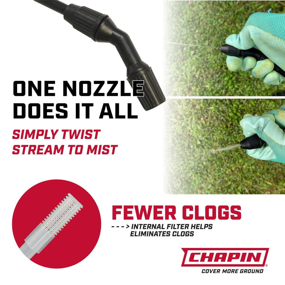 Chapin 1-Gallon Pump Sprayer, Anti-Clog for Consistent Spray