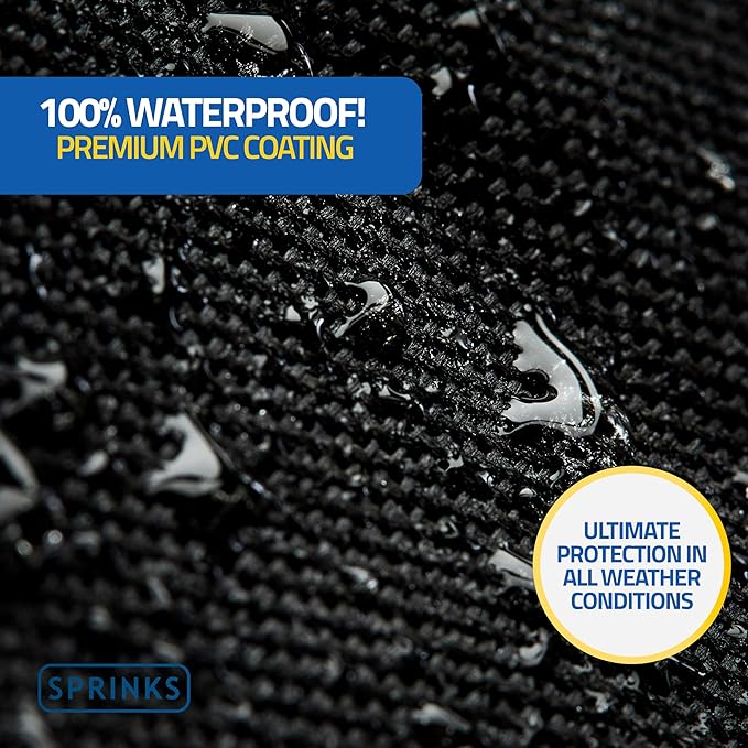 SPRINKS® Grill Cover Weatherproof Grillcover for Weber, Napoleon, Enders - Extra Handles Gas Grill Oxford 600D Fabric [52in x 26in x 43in] - Black