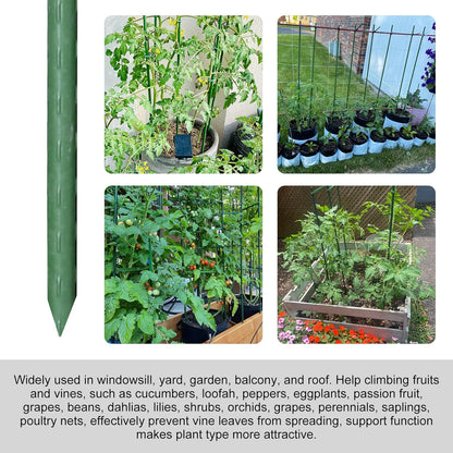 Garmeinea Garden Stakes 30 Inches Plastic Coated Steel Plant Stakes for Growing Climbing Plants, Pack of 25
