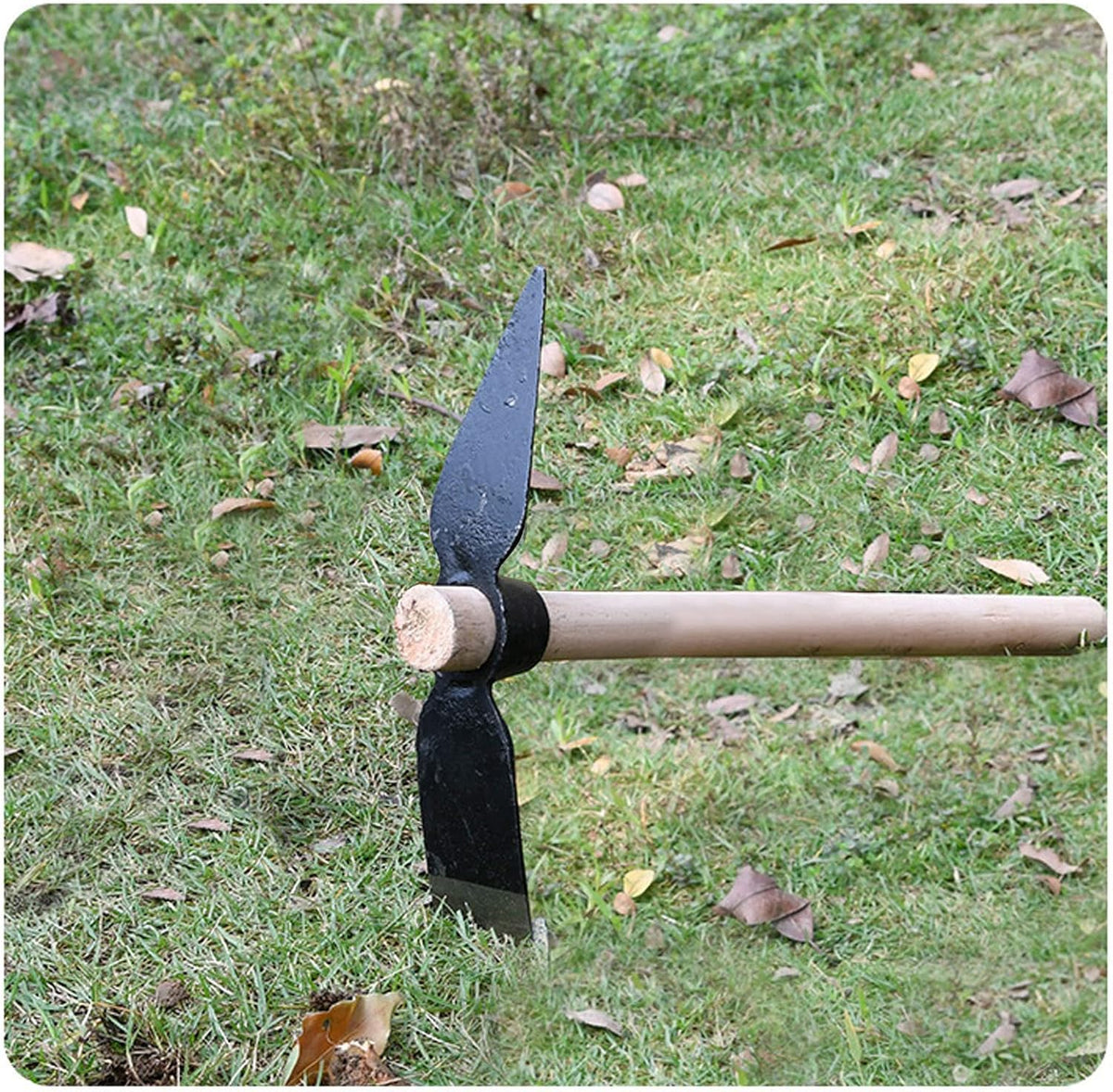 Garden Hoe Pick, 15.7 Inch Weeding Mattock Hoe Garden Pick Axe Multipurpose Gardening Hand Tool for Gardening Cultivator Weeding Seeding Turning Soil ﻿