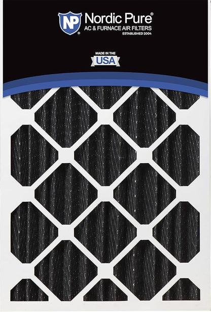Nordic Pure 20x25x4 (Actual Size: 19 1/2 x 24 1/2 x 3 5/8) Pure Carbon Pleated Odor Reduction Merv 8 Furnace Filters 2 Pack