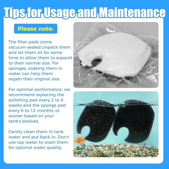 AQUANEAT 8 pcs Replacement Canister Filter Pads Compatible with AMOSIJOY/PONDFORSE 172/225/265GPH Aquarium Filter Media Generic Floss