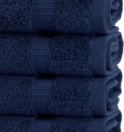 Chakir Turkish Linens | Hotel & Spa Quality 100% Cotton Premium Turkish Towels | Soft & Absorbent (12-Piece Washcloths, Navy)