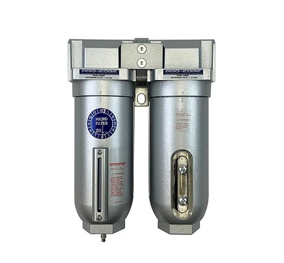 1/2" NPT Industrial (2-Stage) Coalescing Filter Removes Oil, Moisture Vapor Aerosols and in Line Desiccant Bead Air Dryer for Compressed Air Lines
