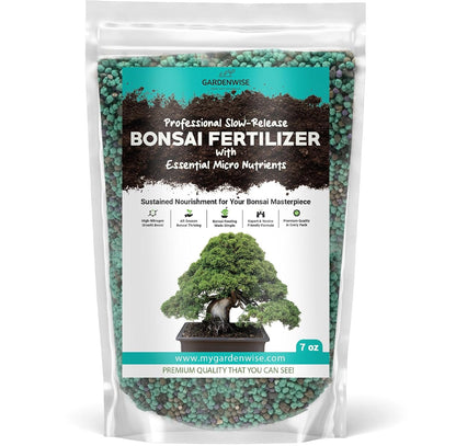 Slow-Release Bonsai Fertilizer with Essential Micronutrients - Professional Grade Bonsai Tree Fertilizer Pellets | Perfect Food for Indoor & Outdoor Bonsai Trees (8 OZ)
