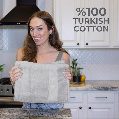 TEXTILOM 100% Turkish Cotton Oversized Luxury Bath Sheets, Jumbo & Extra Large Bath Towels Sheet for Bathroom and Shower with Maximum Softness & Absorbent (40 x 80 inches)- Light Grey