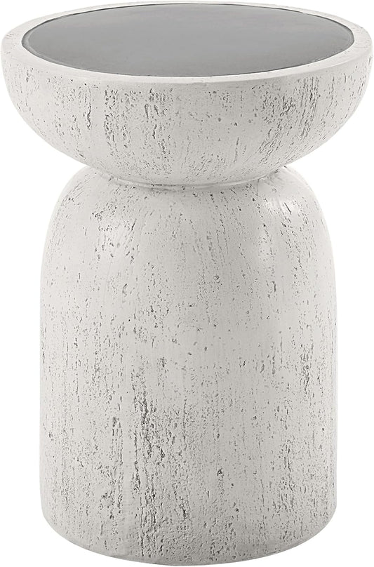 Acme Dylana Environmental Friendly Cement Concrete Accent Table in Natural Gray
