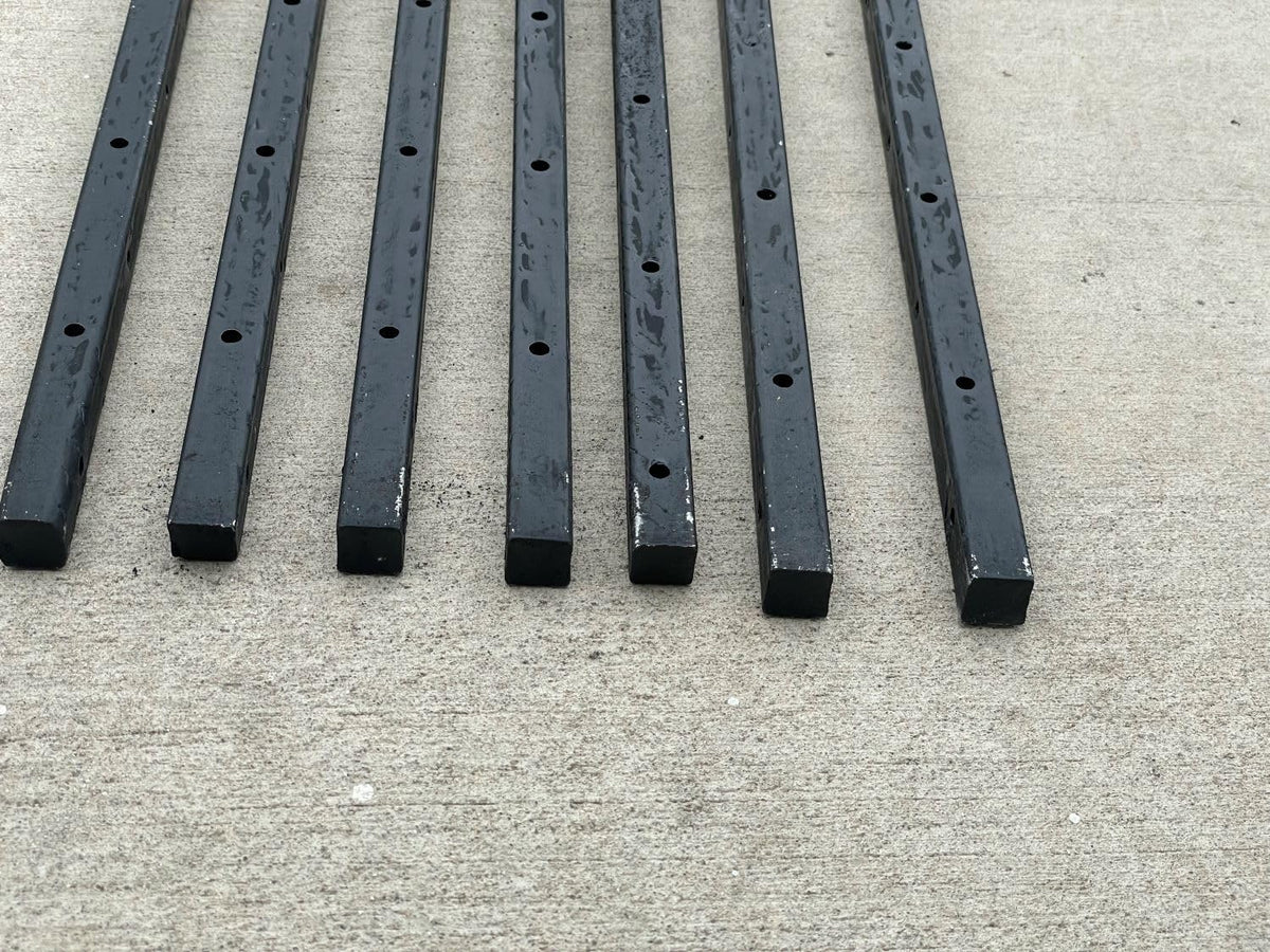 Sandbaggy Square Steel Concrete Form Stakes with Nail Holes - 5/8" Wide - Rust Resistant Coating - Removable, Reusable - Construction Grade Stakes (24 inch, 300)