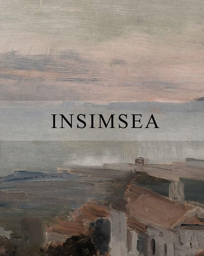 InSimSea Framed Wall Art for Living Room - Vintage Coastal Town Landscape Canvas - Rustic Farmhouse Decor for Office - Retro Room Decorations 9x11in
