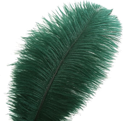 Ballinger Blackish Green Ostrich Feathers Bulk- 24pcs 12-14inch Big Feathers for Wedding Party Centerpieces Christmas Decor