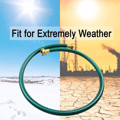 PVC Garden Hose 1/2 Inch Green Heavy Duty Water Hose with Solid Brass Fittings,No Leaking, Flexible,for outdoors,Lawns,Patio (1 FT, Green, Brass Fittings)