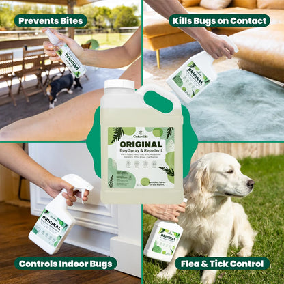 Cedarcide Original Bug Spray | Repel & Kill Fleas, Ticks, Mosquitoes, Mites, Ants & Chiggers | for use on People, Pets & Home | Natural Cedar Oil | Eco-Friendly | Gallon