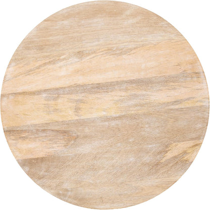Kate and Laurel Mariona Coastal Round Mango Wood Side Table, 16 x 16 x 24, Light Natural, Modern Circle End Table with Classic Curved Legs for Living Room Home Decor or Bedroom Nightstand Decor