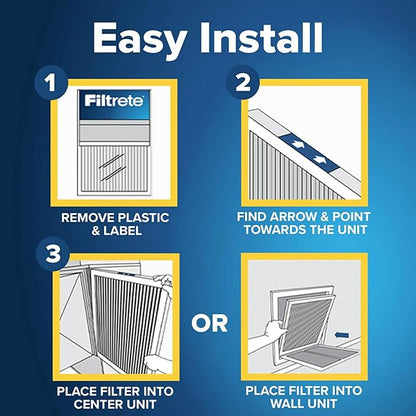 Filtrete 12x20x1 AC Furnace Air Filter, MERV 13, MPR 1900, Premium Allergen, Bacteria & Virus Filter, 3-Month Pleated 1-Inch Electrostatic Air Cleaning Filter, 2-Pack (Actual Size 11.81x19.81x0.78 in)