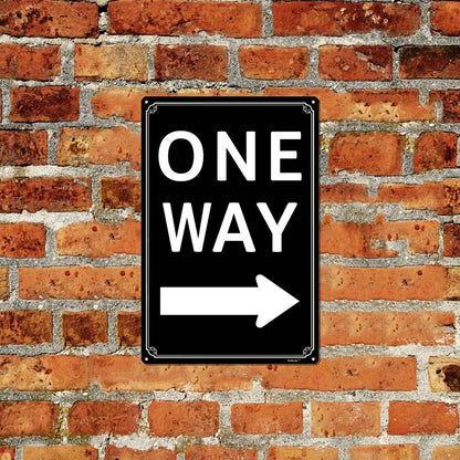 8x12" One Way" with Left Arrow - High-Intensity Aluminum Parking Lot Sign, Weatherproof & Fade-Resistant, Ideal for Outdoor & Indoor Use - Curbside Sign