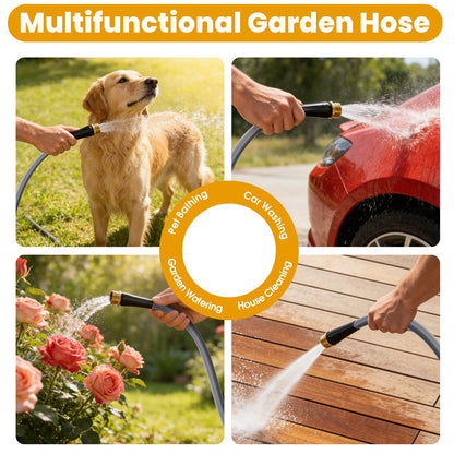 Garden Hose 50 FT, Non-Expanding Water Hose, Ultra-Light & Flexible, Burst-Resistant, Kink-Free, High-Pressure Garden Hose All-Weather Use for Lawns, Gardens, and Outdoor Cleaning